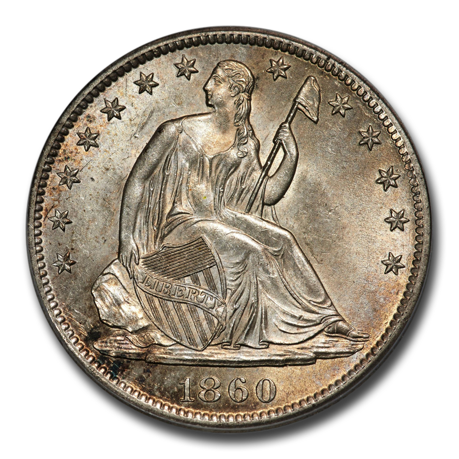 コレクション 1860 Seated Liberty Half Dollar 1860-O SEATED LIBERTY HALF DOLLAR Sharp Full Liberty VF+/ XF