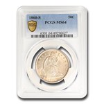 1860-S Liberty Seated Half Dollar MS-64 PCGS
