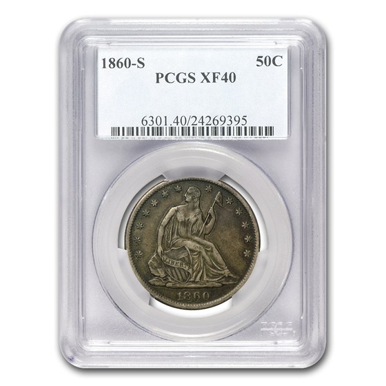 1860-S Liberty Seated Half Dollar XF-40 PCGS 1860-S Liberty Seated Half Dollar XF-40 PCGS