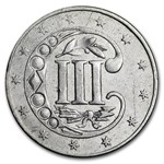 1860 Three Cent Silver AU