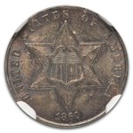 1860 Three Cent Silver MS-66 NGC