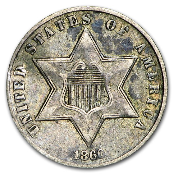 1860 Three Cent Silver VF 1860 Three Cent Silver VF