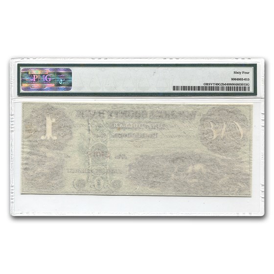 Buy 1860's 1 Windham County Bank, Brattleboro, VT CU64 EPQ PMG APMEX