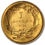 1861 $1 Indian Head Gold Dollar AU