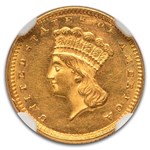 1861 $1 Indian Head Gold MS-62 NGC