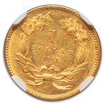 1861 $1 Indian Head Gold MS-62 NGC