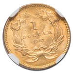 1861 $1 Indian Head Gold MS-63 NGC