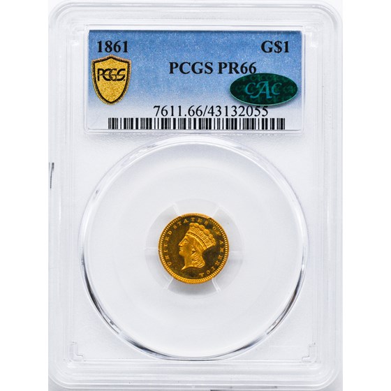 1861 $1 Indian Head Gold PR-66 PCGS 1861 $1 Indian Head Gold PR-66 PCGS