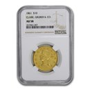 1861 $10 Clark Gruber Colorado Gold Rush AU-58 NGC 1861 $10 Clark Gruber Colorado Gold Rush AU-58 NGC