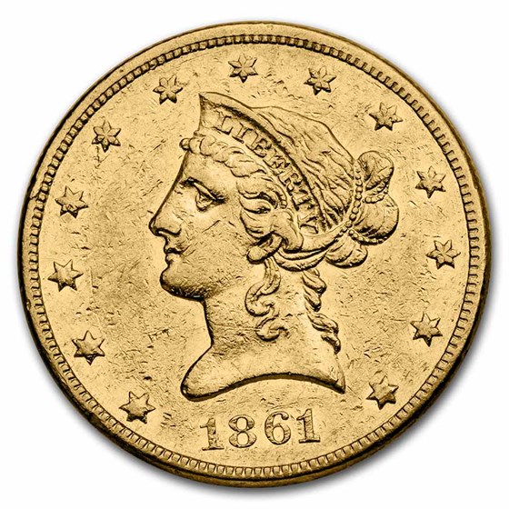 1861 $10 Liberty Gold Eagle XF Details (Cleaned) 1861 $10 Liberty Gold Eagle XF Details (Cleaned)