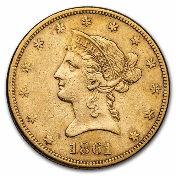 1861 $10 Liberty Gold Eagle XF 1861 $10 Liberty Gold Eagle XF