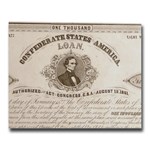 1861 $1000 CSA Bond 8% / 15yr Jefferson Davis/Tyler(CR-95A) XF