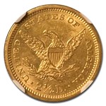 1861/1861 $2.50 Liberty Gold Quarter Eagle Type 2 MS-61 NGC