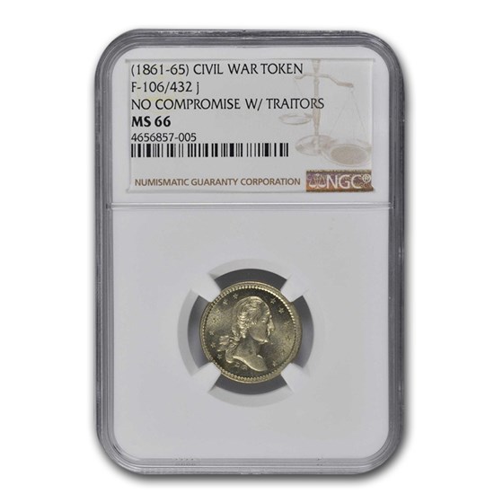 (1861-1865) Civil War Token No Compromise w/Traitors MS-66 NGC (1861-1865) Civil War Token No Compromise w/Traitors MS-66 NGC