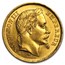 1861-1870 France Gold 20 Francs Napoleon III Laureate BU