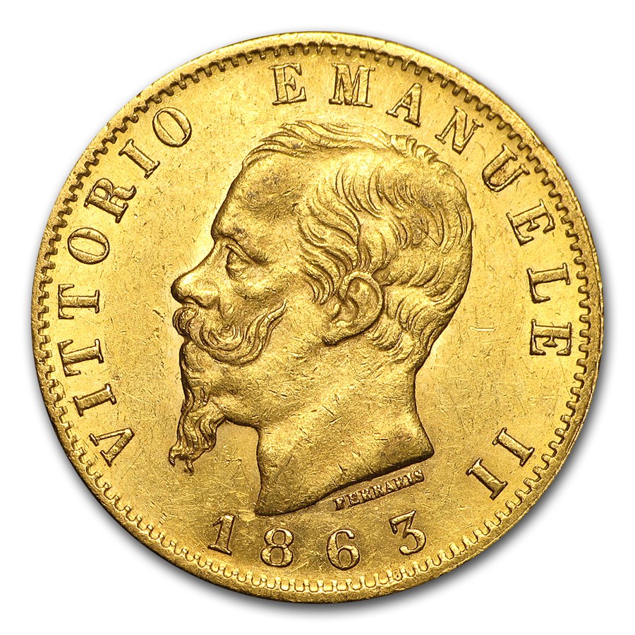 Buy 1861-1878 Italy Gold 20 Lire Vittorio Emanuele II AU | APMEX