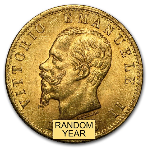 1861-1878 Italy Gold 20 Lire Vittorio Emanuele II BU 1861-1878 Italy Gold 20 Lire Vittorio Emanuele II BU