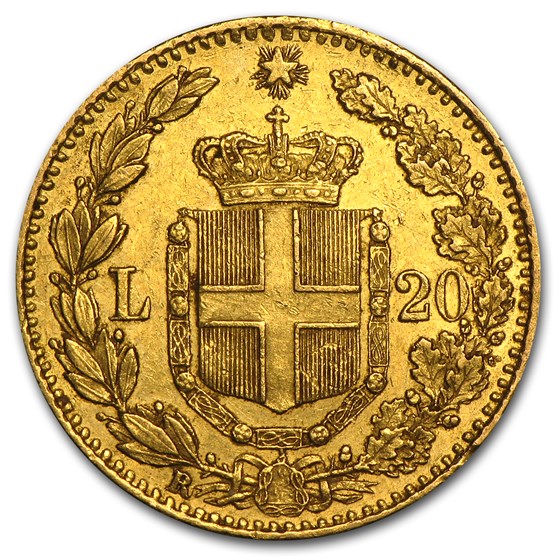 1861-1897 Italy Gold 20 Lire (Avg Circ) 1861-1897 Italy Gold 20 Lire (Avg Circ)