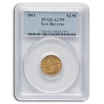 1861 $2.50 Liberty Gold Quarter Eagle AU-50 PCGS