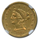 1861 $2.50 Liberty Gold Quarter Eagle Type 2 AU-50 NGC