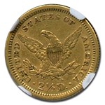 1861 $2.50 Liberty Gold Quarter Eagle Type 2 AU-50 NGC