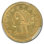 1861 $2.50 Liberty Gold Quarter Eagle Type 2 AU-53 PCGS
