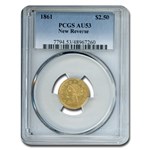 1861 $2.50 Liberty Gold Quarter Eagle Type 2 AU-53 PCGS