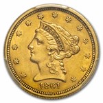 1861 $2.50 Liberty Gold Quarter Eagle Type 2 AU-55 PCGS CAC