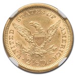 1861 $2.50 Liberty Gold Quarter Eagle Type 2 MS-62 NGC