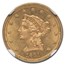 1861 $2.50 Liberty Gold Quarter Eagle Type 2 MS-64 NGC