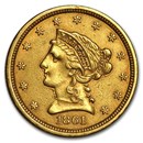 1861 $2.50 Liberty Gold Quarter Eagle Type 2 XF