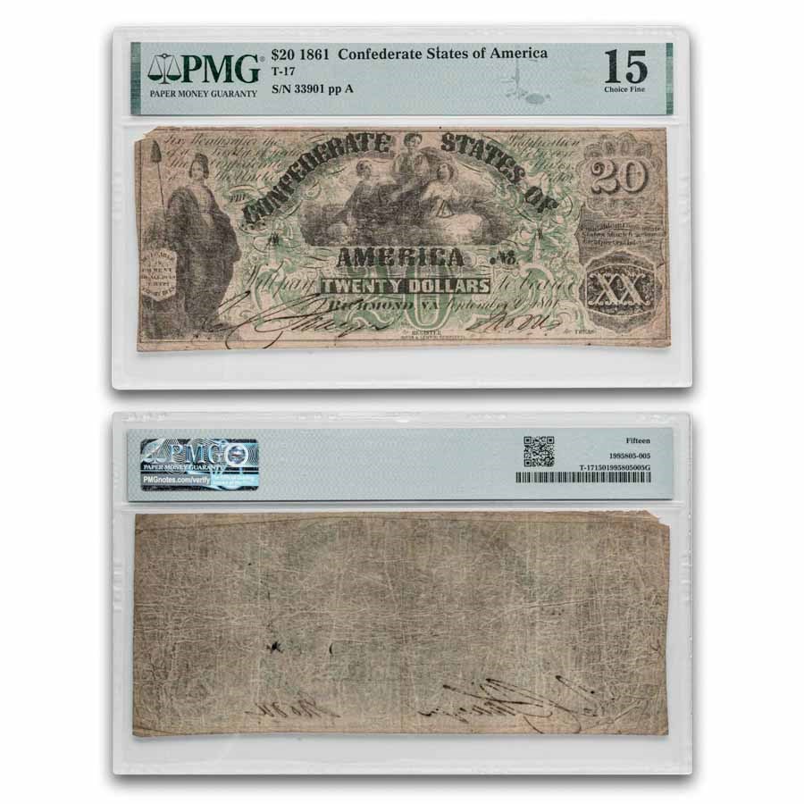 1861 $20.00 (T-17) Commerce, Ceres & Navigation Fine-15 PMG