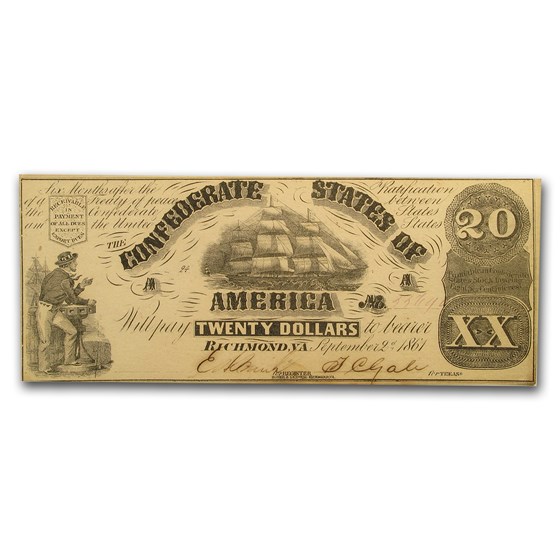 1861 $20.00 (T-18) Sailing Ship CU 1861 $20.00 (T-18) Sailing Ship CU