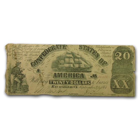 1861 $20.00 (T-18) Sailing Ship VF 1861 $20.00 (T-18) Sailing Ship VF