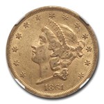 1861 $20 Liberty Gold Double Eagle AU-50 NGC