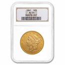 1861 $20 Liberty Gold Double Eagle AU-55 NGC