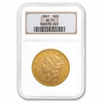 1861 $20 Liberty Gold Double Eagle AU-55 NGC