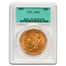 1861 $20 Liberty Gold Double Eagle AU-55 PCGS