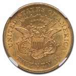 1861 $20 Liberty Gold Double Eagle AU-58 NGC