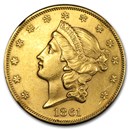 1861 $20 Liberty Gold Double Eagle AU Details (Cleaned)