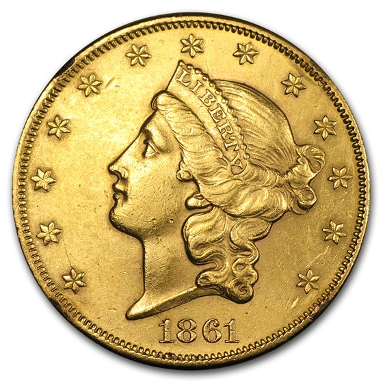 1861 $20 Liberty Gold Double Eagle AU Details (Cleaned) 1861 $20 Liberty Gold Double Eagle AU Details (Cleaned)