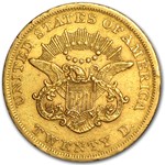 1861 $20 Liberty Gold Double Eagle VF Details (Cleaned)