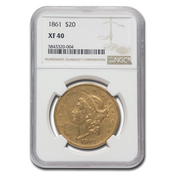 1861 $20 Liberty Gold Double Eagle XF-40 NGC 1861 $20 Liberty Gold Double Eagle XF-40 NGC