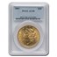 1861 $20 Liberty Gold Double Eagle AU-58 PCGS