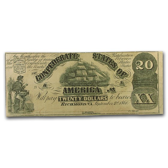 1861 $20 (T-18) Sailing Ship AU 1861 $20 (T-18) Sailing Ship AU