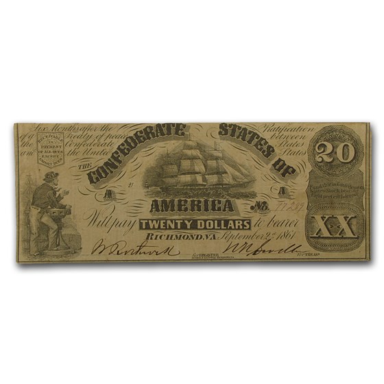 1861 $20 (T-18) Sailing Ship VF 1861 $20 (T-18) Sailing Ship VF