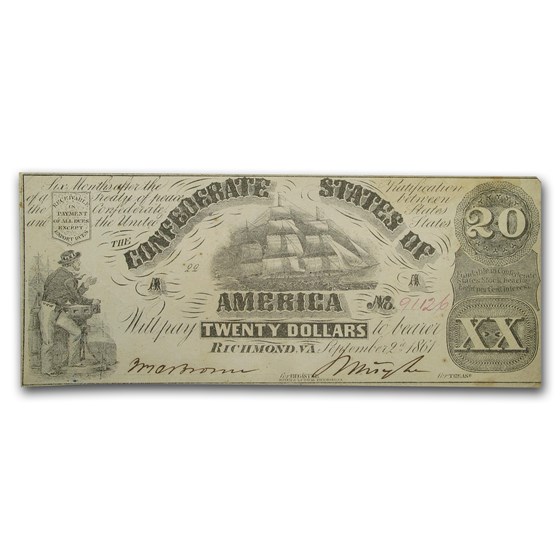 1861 $20 (T-18) Sailing Ship XF 1861 $20 (T-18) Sailing Ship XF
