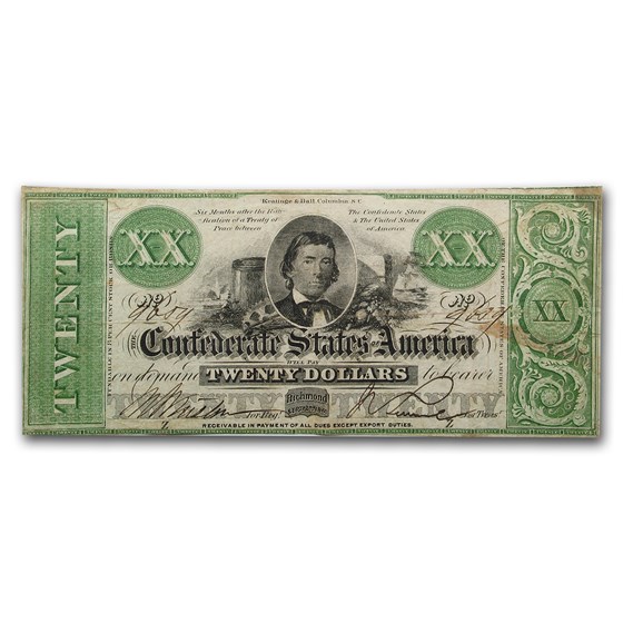 1861 $20 (T-21) A. H. Stephens Extremely Fine 1861 $20 (T-21) A. H. Stephens Extremely Fine