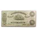 1861 $20 (T-9) Sailing Ship Ch VF (Small XX)