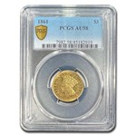 1861 $3 Gold Princess AU-58 PCGS